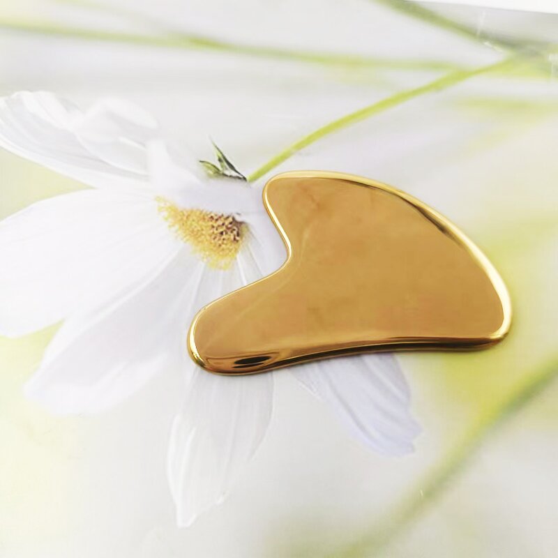 Heart Shape Gua Sha - Custom Logo Stainless Steel Skincare Makeup Foundation Scraping Board