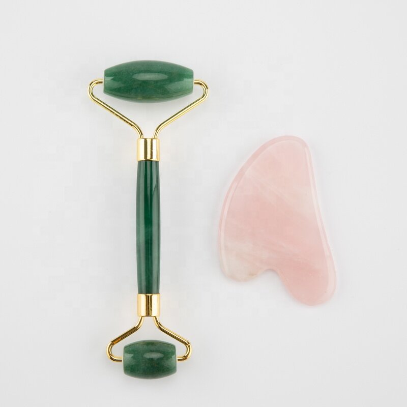 Natural Jade Roller Set - 2024 Hot Selling Xiuyan Gua Sha Rose Quartz Noise Free Roller