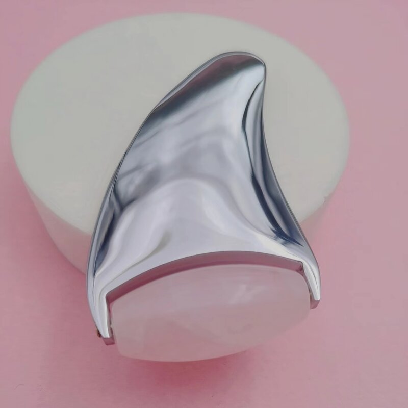 Jade Roller Gua Sha Set - Custom Logo 2-in-1 Natural Jade and Metal Facial Skin Care Tool