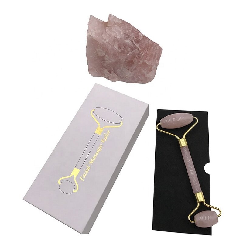Rose Pink Jade Roller - 2024 Hot Selling Anti-Aging Detachable Natural Gemstone Noise-Free
