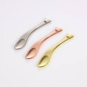 Mini Gold Spatula - Personal Label 6.4cm Zinc Alloy Face Cream Applicator Small Metal Scoop