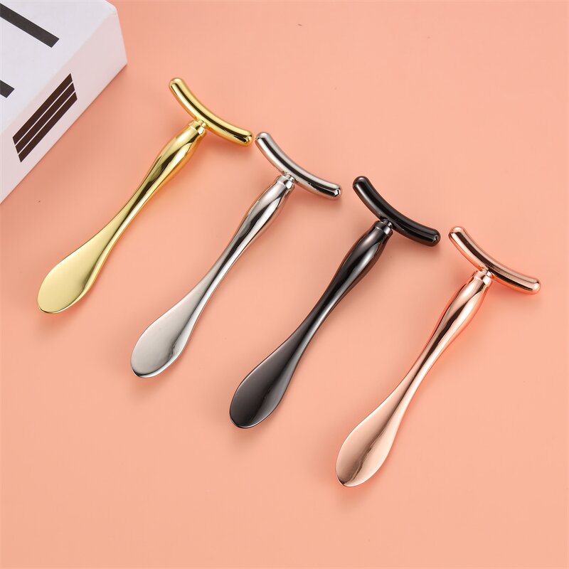 2 in 1 Metal Spatula - OEM Factory T-shape Double-end Facial Massage Cosmetic Tool