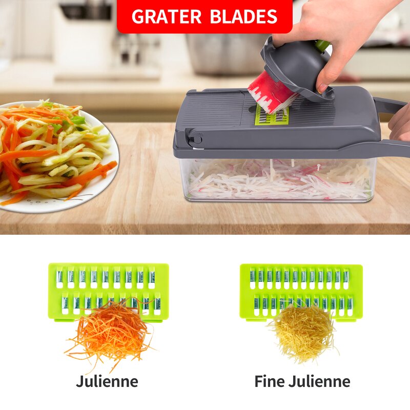 Multifunctional Food Cutter - 12Pcs Vegetable Shredders Slicer Chopping Kitchen Accessories