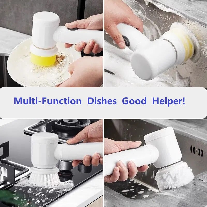 5 in 1 Electric Washing Brush - Hand-held Kitchen Dishwasher Bathtub Polishing Cleaning