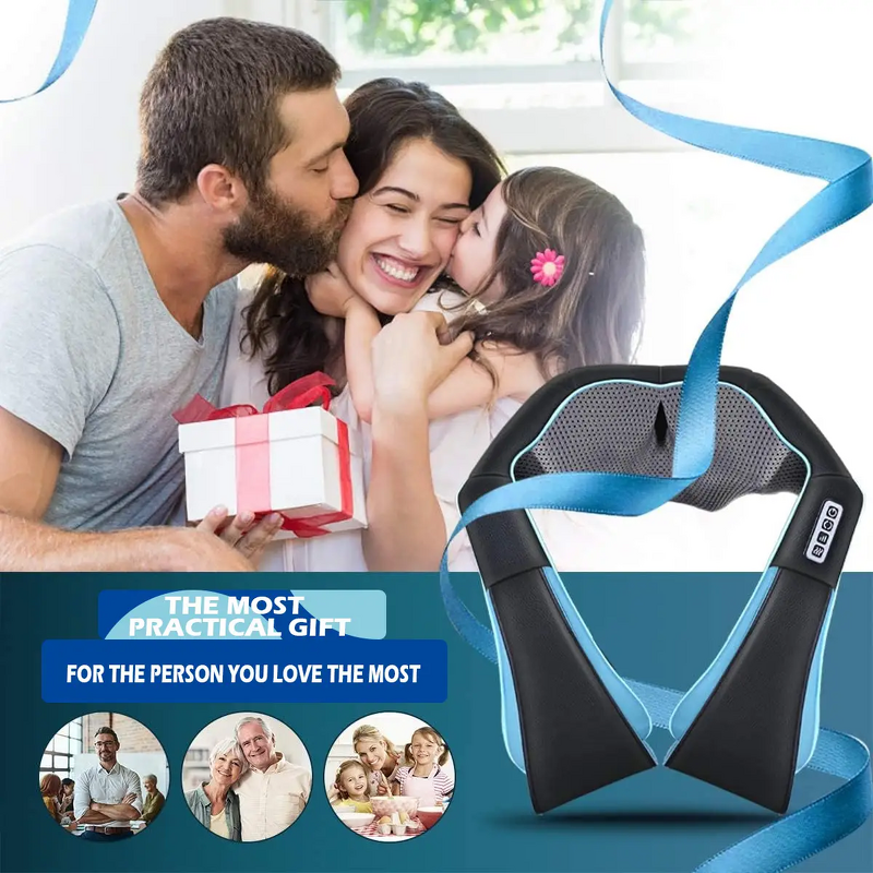 3D Shoulder Neck Massager - US Plug Heating Function Three-dimensional Massage Shawl