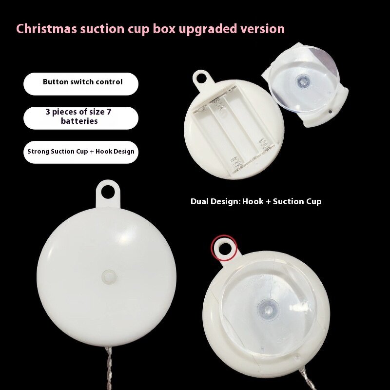 LED Christmas Light - IP44 Waterproof Elk Bell Window Suction Cup Battery-Powered Holiday