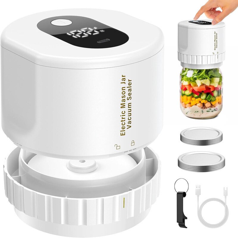Electric Mason Sealer - New Portable Automatic Canned Food Vacuum Sealer Easy to Use