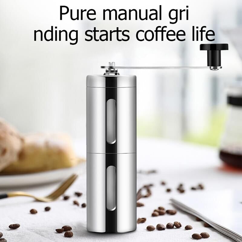 Manual Ceramic Coffee Maker - Mini Portable Stainless Steel Pepper Grinder Adjustable Bean