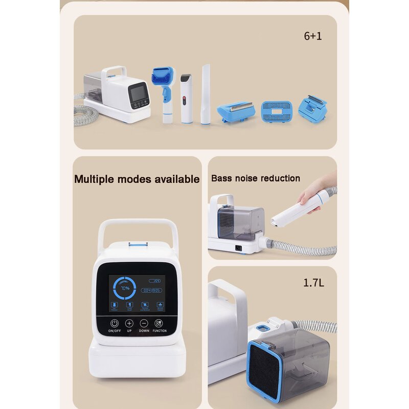 Pet Grooming Vacuum Kit - With Dryer Electric Hair Shaver Cleaner Dog Cat Accessories