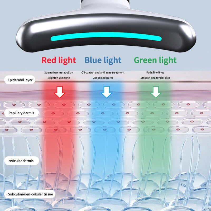 Face Neck Massager - 6-Mode Heating Shaking Cooling Home Travel Gift One Package Tool