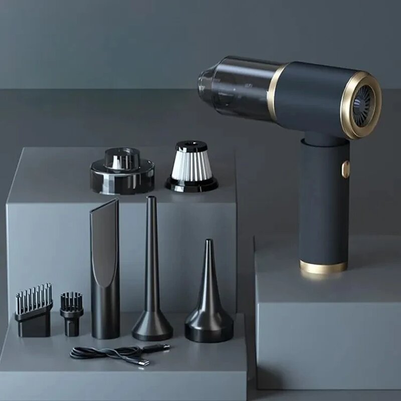 2-in-1 Car Vacuum Cleaner - 60W 3500Pa Wireless 2000mAh Brushless Motor Car Home Desktop