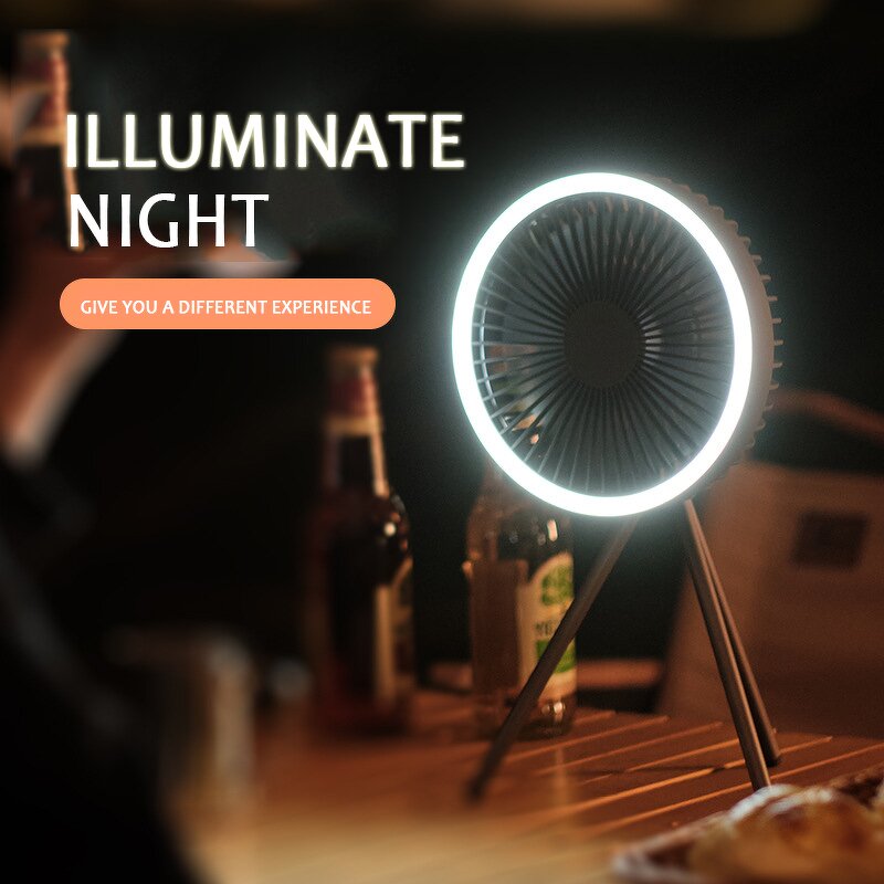 Camping Ceiling Fan - USB Portable LED Light Tripod Rechargeable Multifunctional Desktop