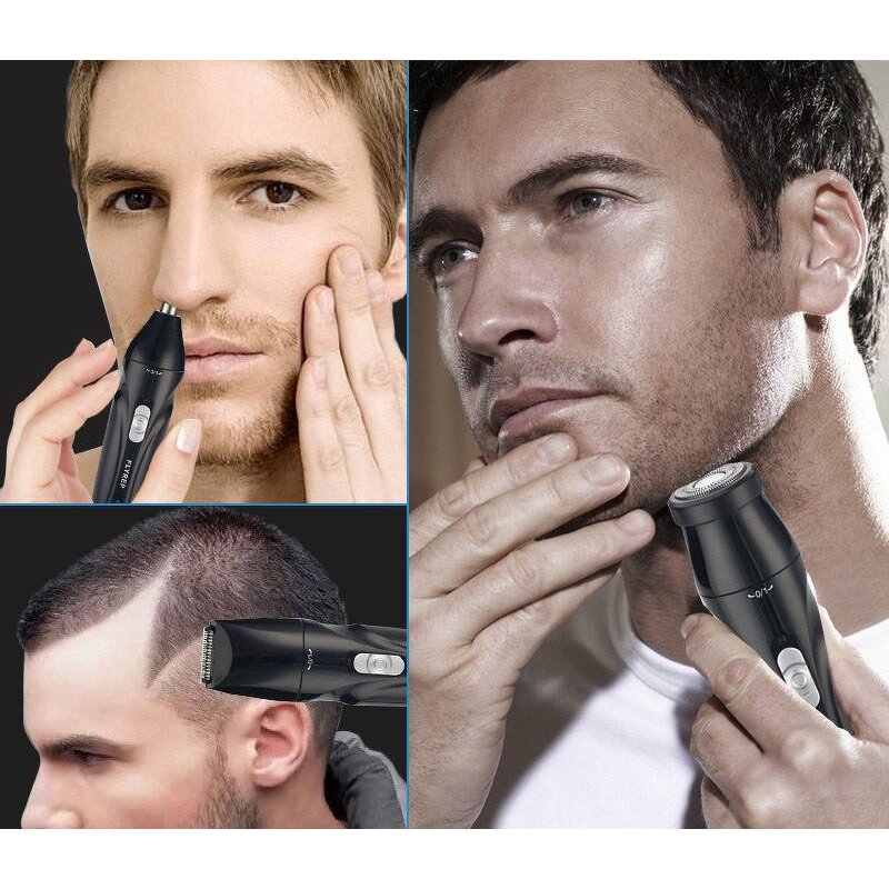 3 in 1 Electric Trimmer - Rechargeable Men Ear Nose Beard Hair Shaver Personal Grooming