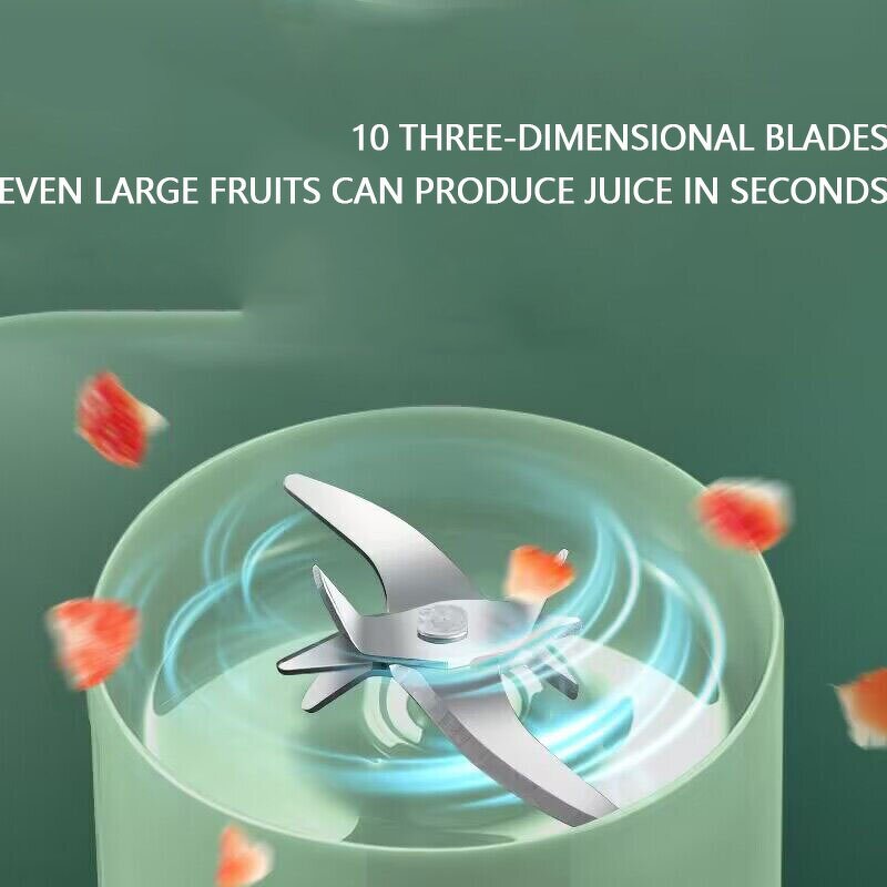 USB Juicer Blender - Portable with Straw Smoothies Food Mini Car Use Kitchen Tool