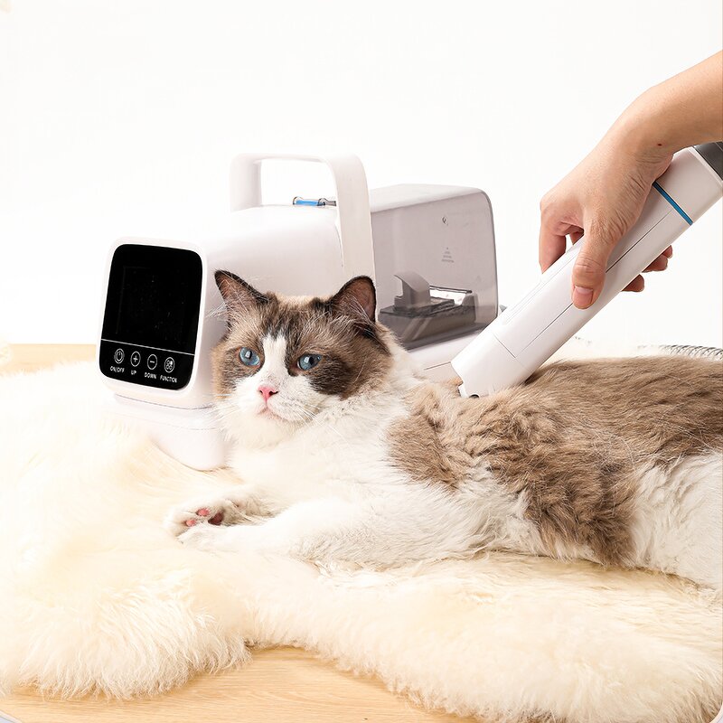 6 in 1 Pet Grooming Kit - Electric Hair Trimmer Vacuum Suction Dog Cat Brush Cleaner