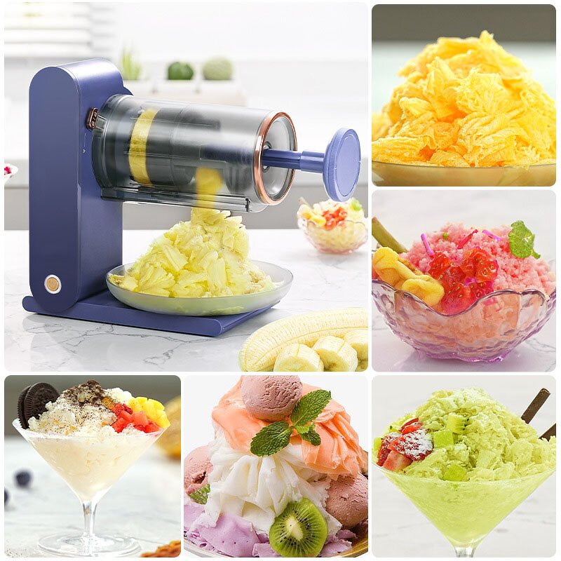 Ice Shaver Machine - DIY Rechargeable Snowflake Slushy Drinks Dessert Fruit Ice Cream