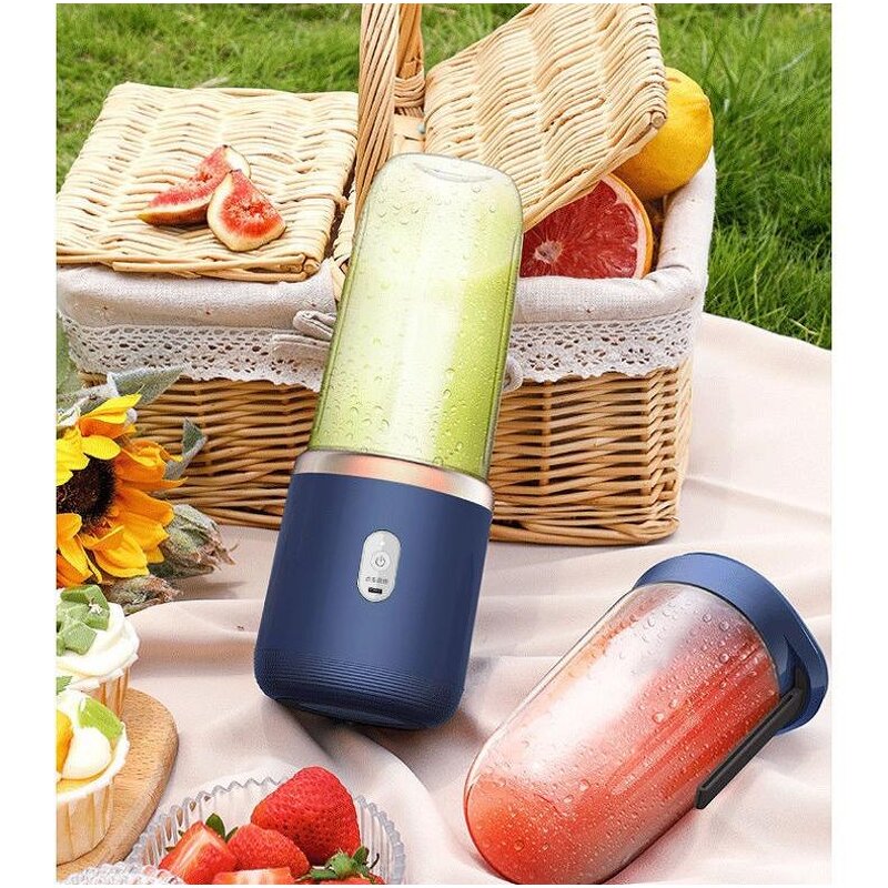 Mini Fruit Juicer - DC Motor Multifunctional Rechargeable Home Car Use USB Power Source