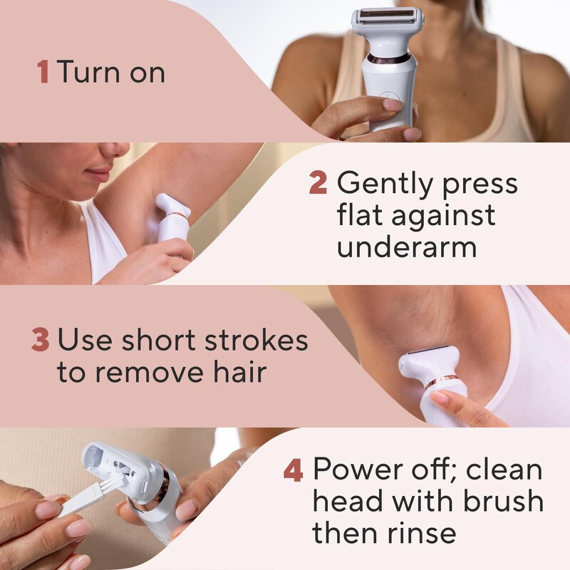 3-In-1 Electric Hair Remover - Rechargeable Fast Shaving with Brush Clean Machine Tool