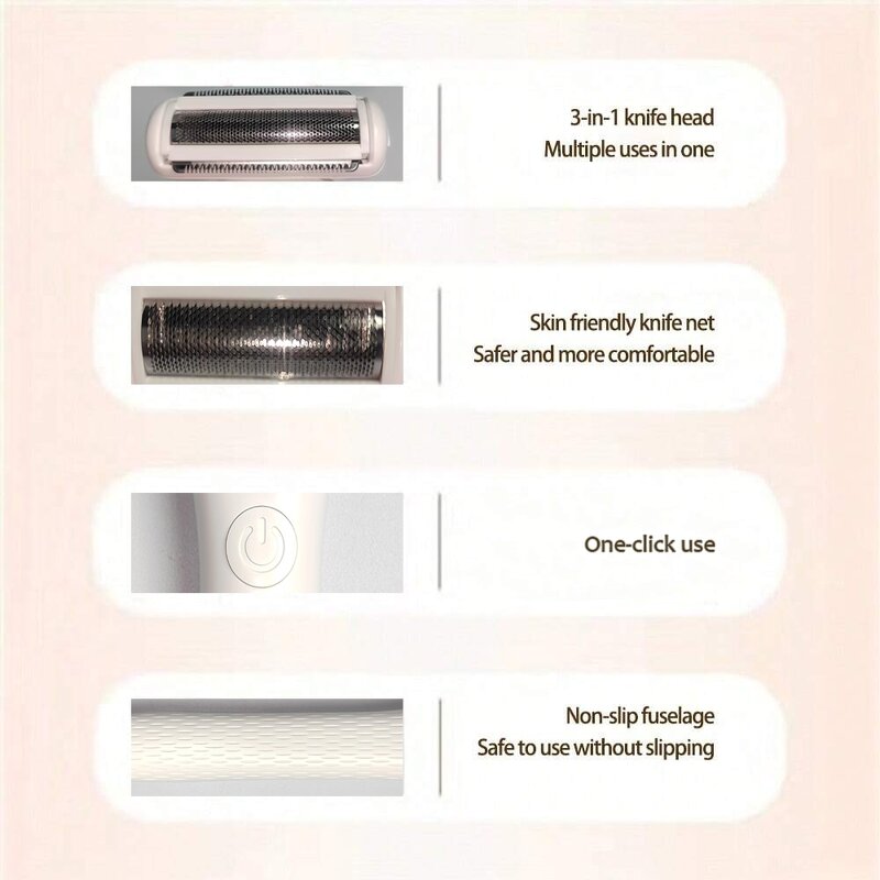 3-In-1 Electric Hair Remover - Rechargeable Fast Shaving with Brush Clean Machine Tool