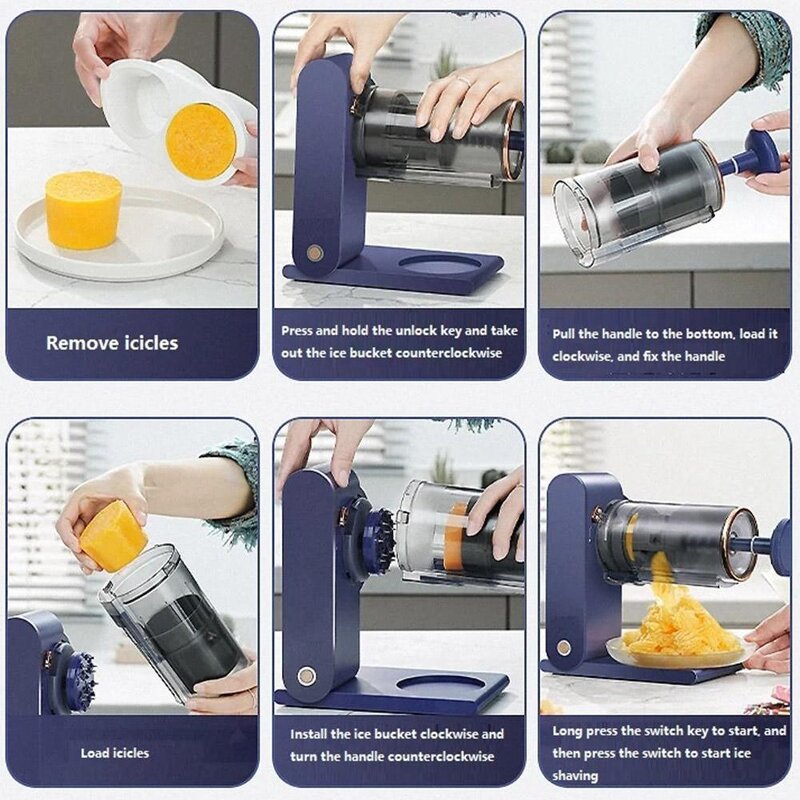 Ice Shaver Machine - DIY Rechargeable Snowflake Slushy Drinks Dessert Fruit Ice Cream