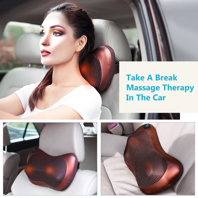 Infrared Massage Pillow - Cervical Shiatsu Neck Back Kneading Car Home Stress Relief