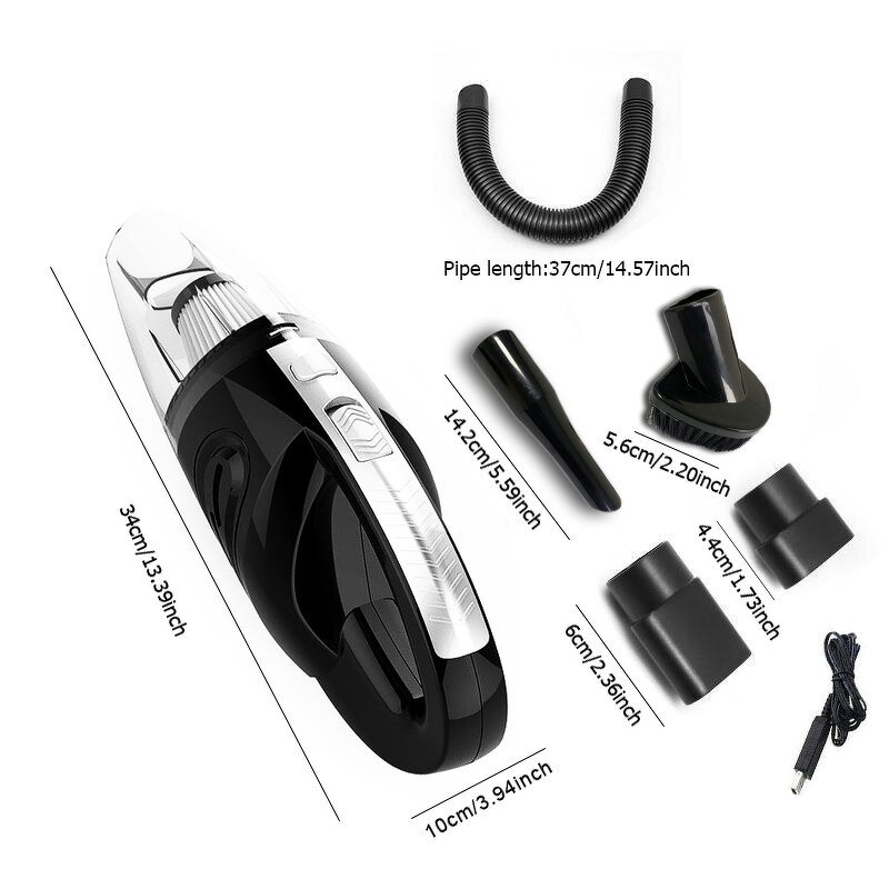 Automatic Car Vacuum - Wet Dry Strong Suction Portable Cleaning Tool for Car and Home Use
