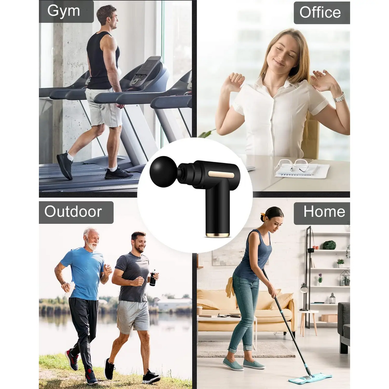 Portable Massage Gun - 6 Massage Heads Rechargeable 6-Speed LCD Display Muscle Relax