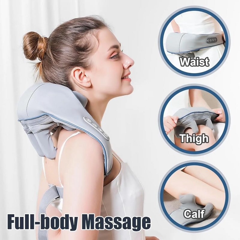 U Shape Shiatsu Massager - Electrical Rechargeable Infrared Heated Neck Back Car Home