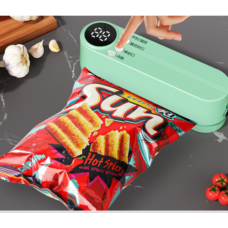 Mini Vacuum Sealer - Rechargeable Wireless USB Plastic Kitchen Food Storage Packaging