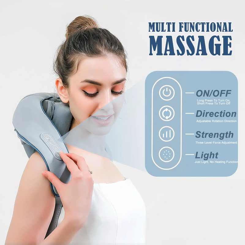 U Shape Shiatsu Massager - Electrical Rechargeable Infrared Heated Neck Back Car Home