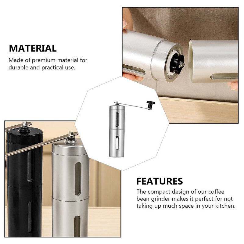 Manual Ceramic Coffee Maker - Mini Portable Stainless Steel Pepper Grinder Adjustable Bean