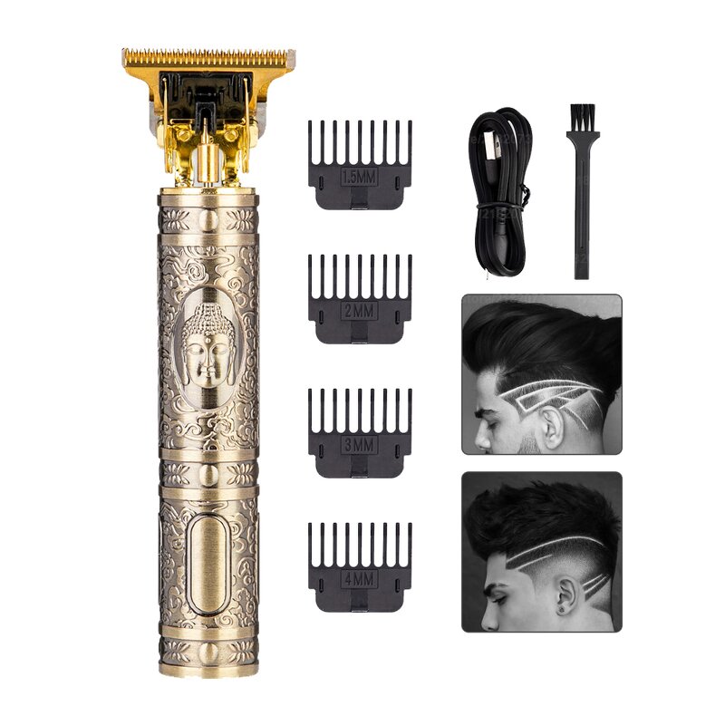 T Hair Clipper - Rechargeable Cordless Men Barber LCD 0mm Close Cutting Shaver Battery