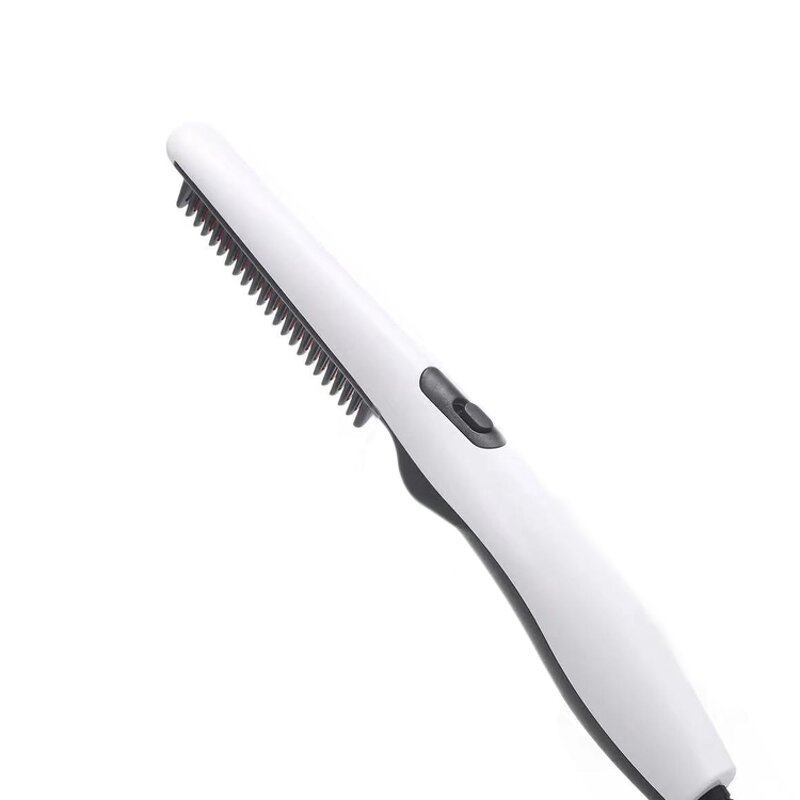 Electric Beard Straightener - Men Ionic Heated Styling Detangle Hair Comb Rechargeable Travel