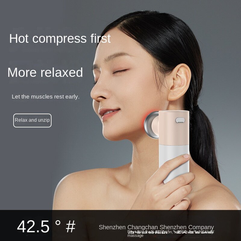 Mini Fascia Gun - New Hot Compress Muscle Relaxer 5 Massage Heads Musical Function