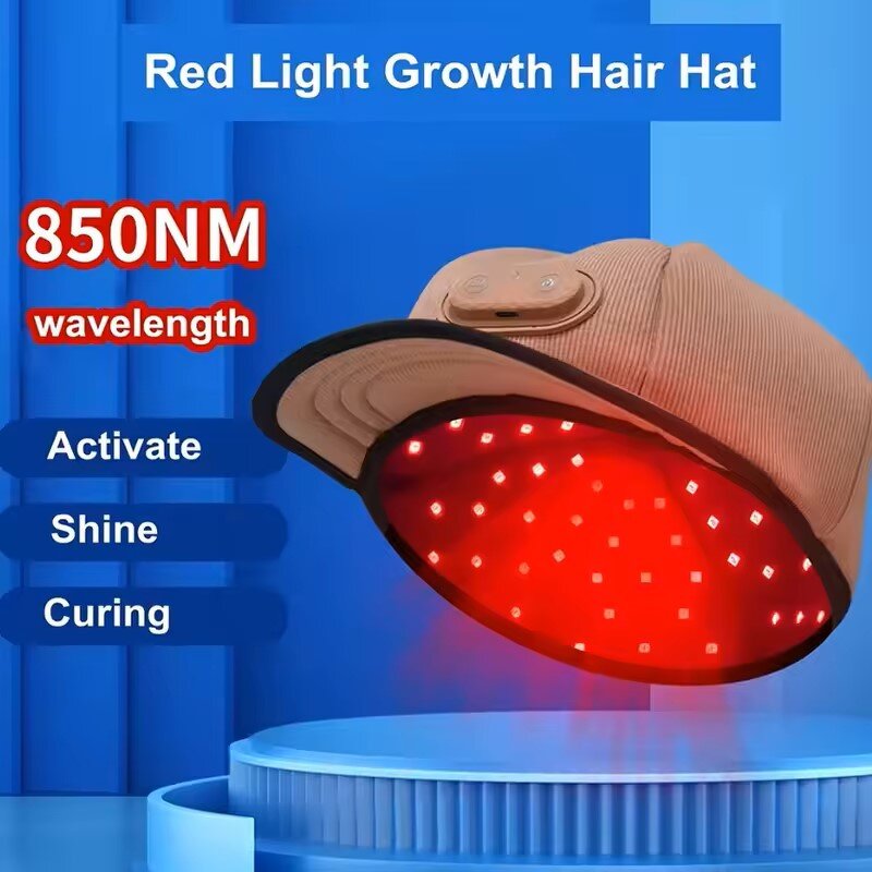 Red Light Therapy Cap - 650nm Home Use Laser Hair Regrowth Infrared Hat Treatment Tool
