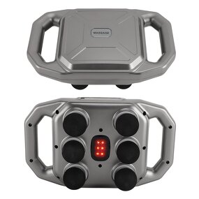 Heating Massage Gun - Deep Tissue 6 Heads 9 Levels Dual Handle Back Waist Leg Percussion