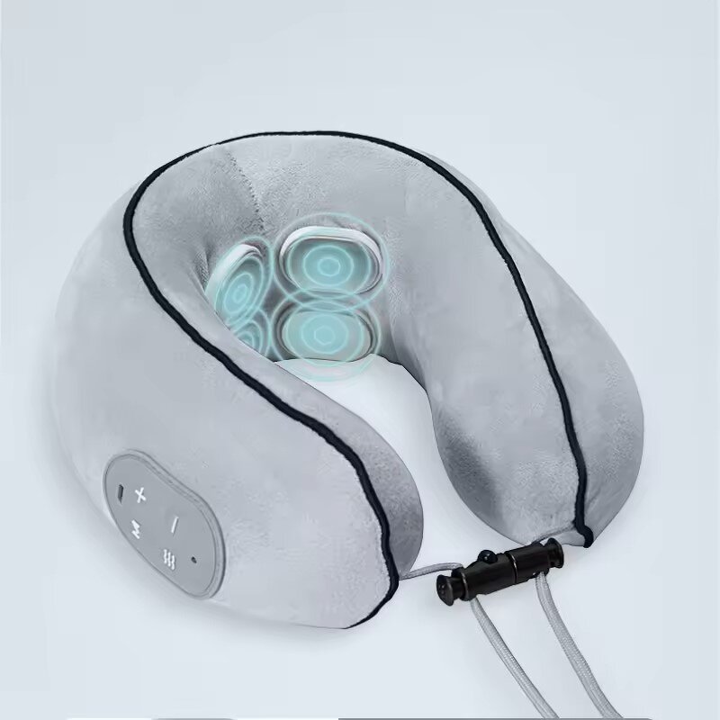 U-Shaped Travel Pillow - 4KEY Custom Removable Car Portable Neck Support Massager