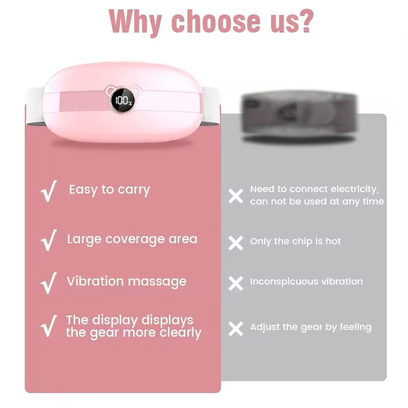 2-in-1 Waist Belt - Convenient Wireless Remote Control Warms Uterus Body Comfortable