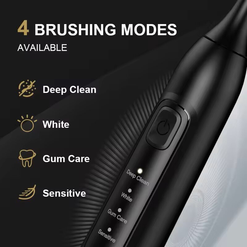 Electric Toothbrush - Portable Adult Soft Bristles Rechargeable Home Use Perfect Gift