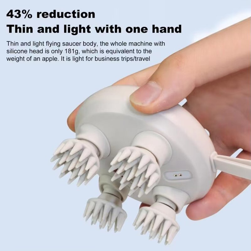 Scalp Head Massager - Full Body Cat Kneading 3 Modes ABS 1100mAh Rechargeable Heating