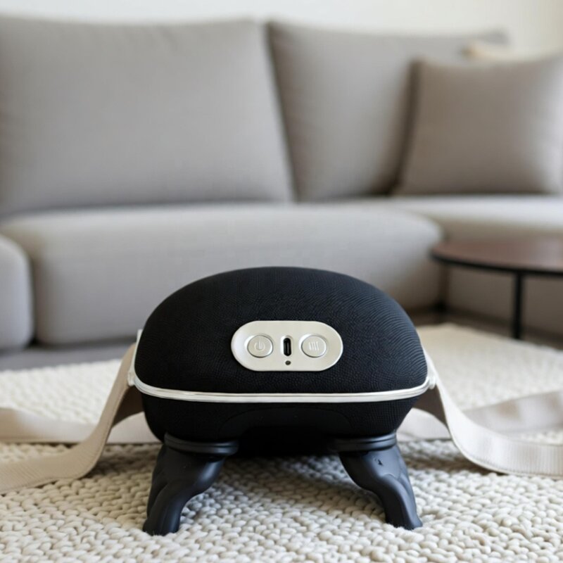 Shiatsu Neck Massager - 2025 New Black Bionic Deep Tissue Kneading Heating Simulated Hand