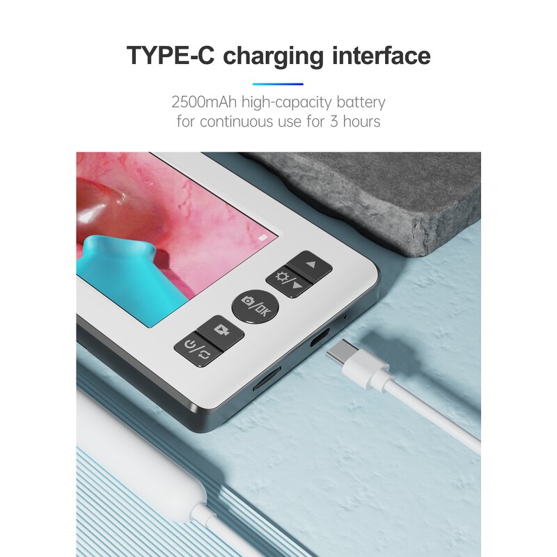 Digital Otoscope - 4.3 Inch Screen 3.5mm Camera Visual Ear Picker Wax Remover Tool