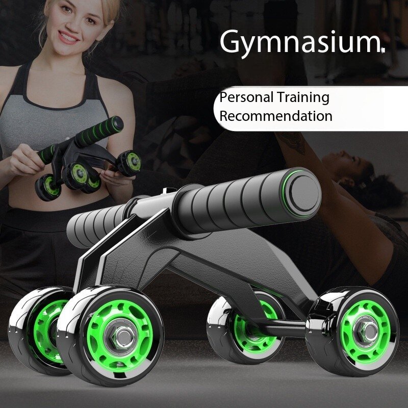 Abdominal Roller - Men's Women's Home Commercial Four-Wheel Steel Compression Waist