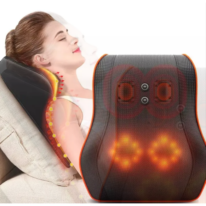 3D Kneading Pillow - Heat Feature Back Neck Shoulder Leg Pain Relief Home Office Car