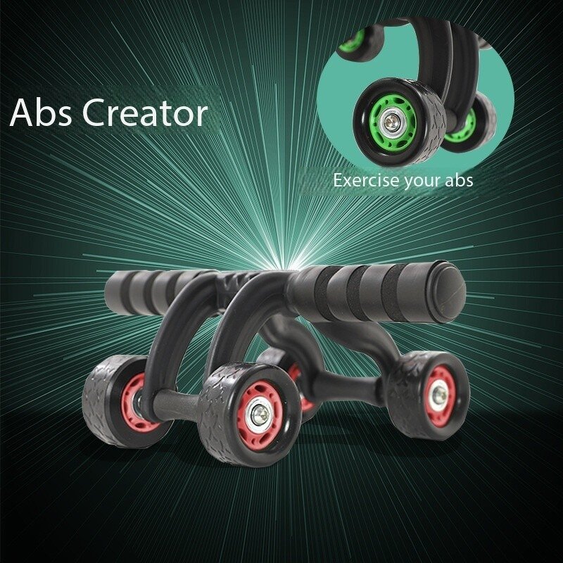 Abdominal Roller - Men's Women's Home Commercial Four-Wheel Steel Compression Waist