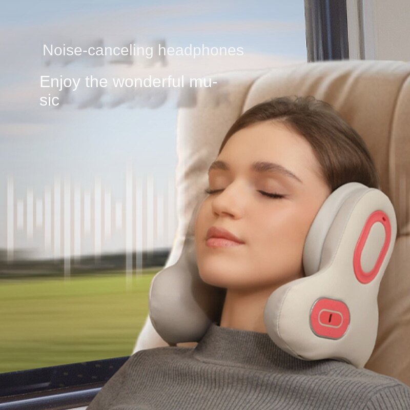 U-Shaped Massage Pillow - Portable Bluetooth Music ANC Noise Reduction Sleep Cervical Spine