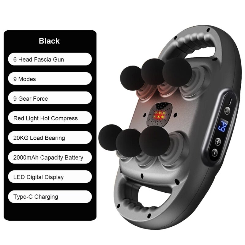 6-Head Massage Gun - Professional Whole Body Deep Tissue Relaxing Muscle Fascial Gun