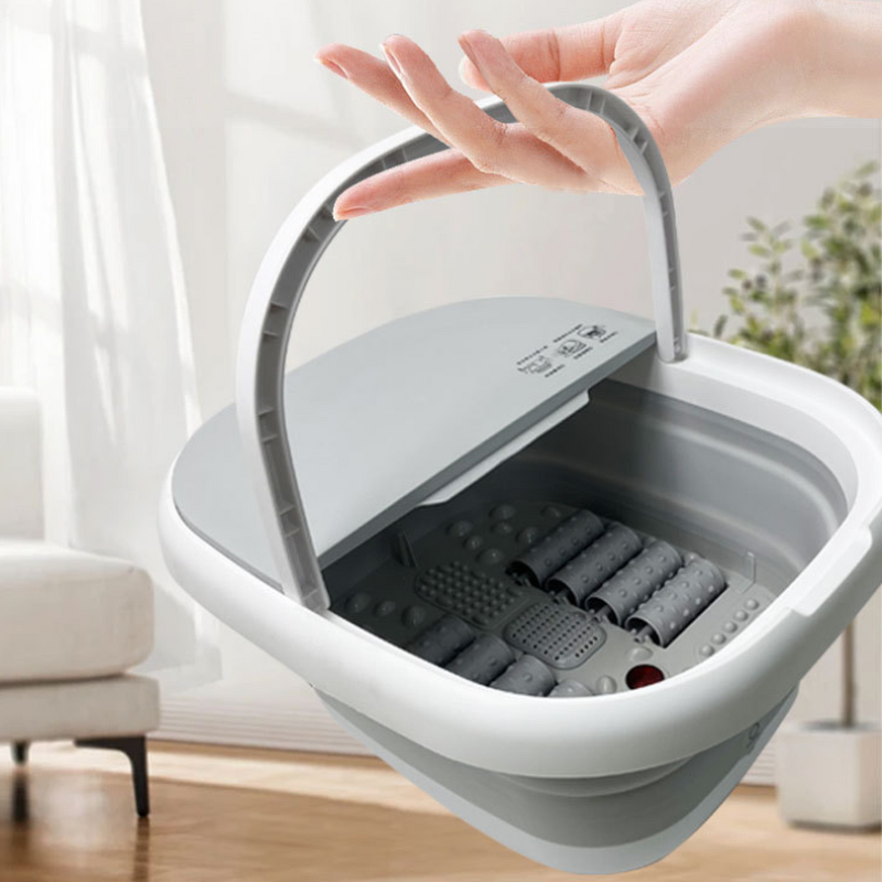Folding Foot Bath - Portable Home Use Soaking Heating Lighting Massaging Foot Massager