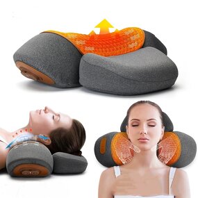 Cervical Massage Pillow - Smart Hot Compress Shiatsu Vibration Memory Foam Back Traction