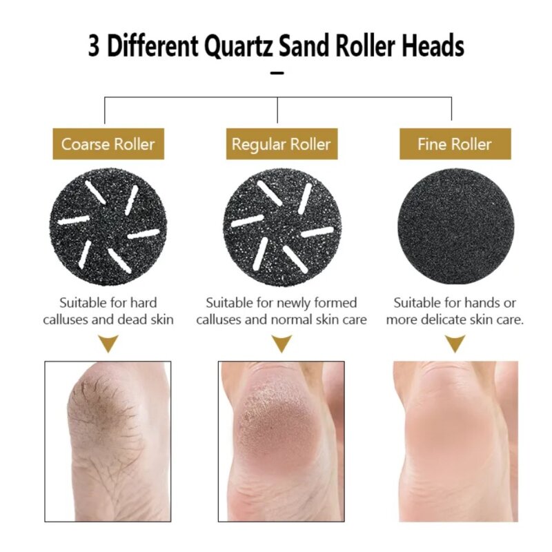 Electric Pedicure Sander - Waterproof Rechargeable 2 Speeds Foot Callus Remover File